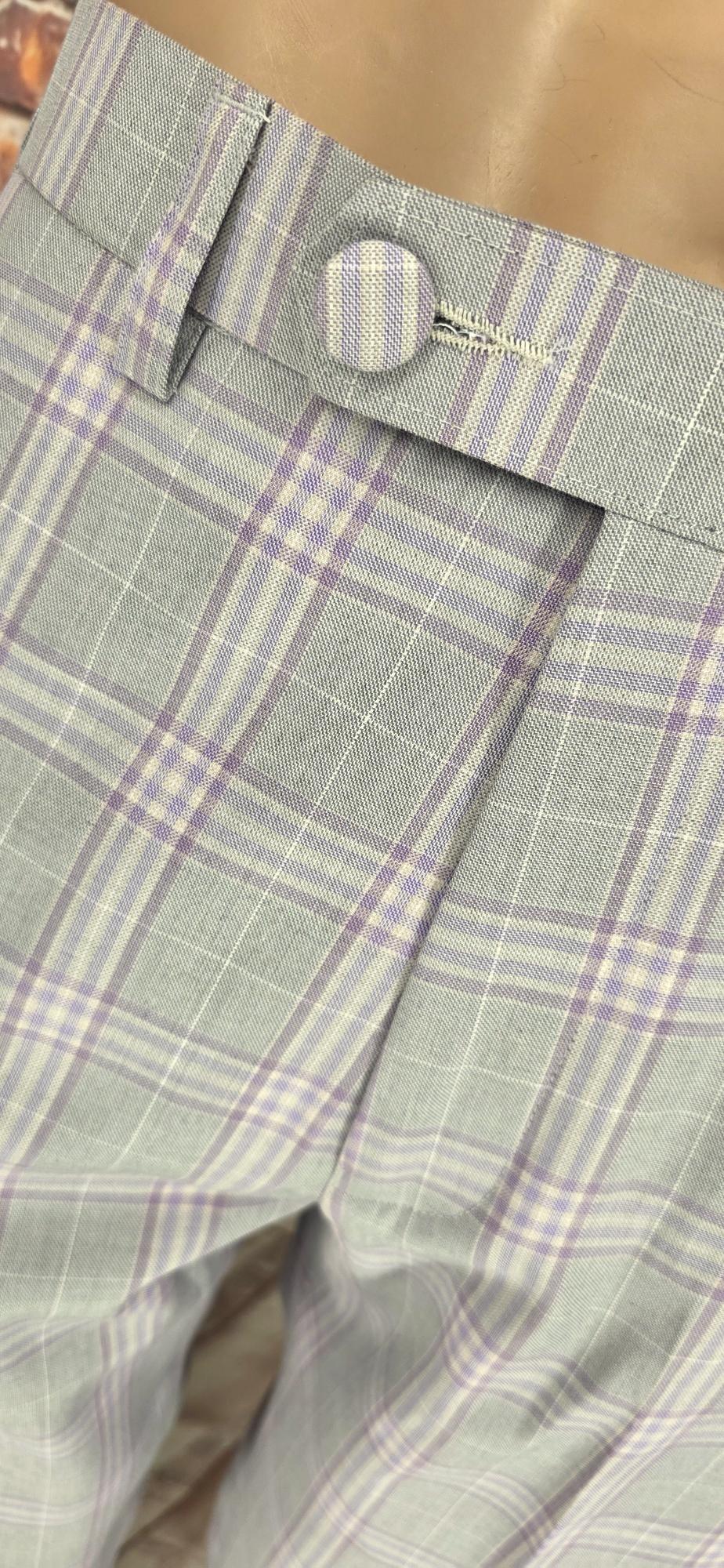 Larkin - Limited Edition Grey Lavender Checked Tailored Suit