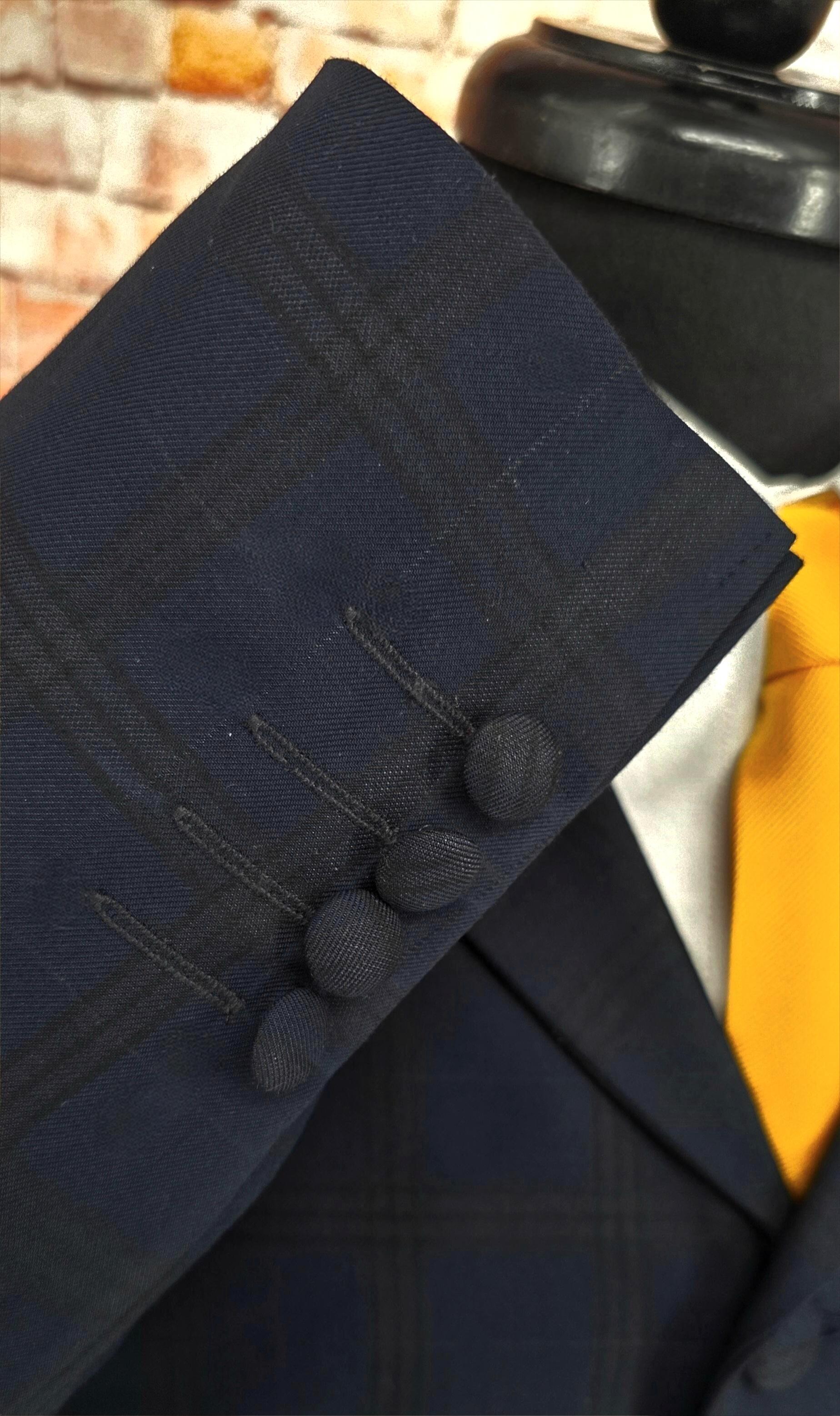 Ernest – Tailored Navy & Black Pow Check Suit