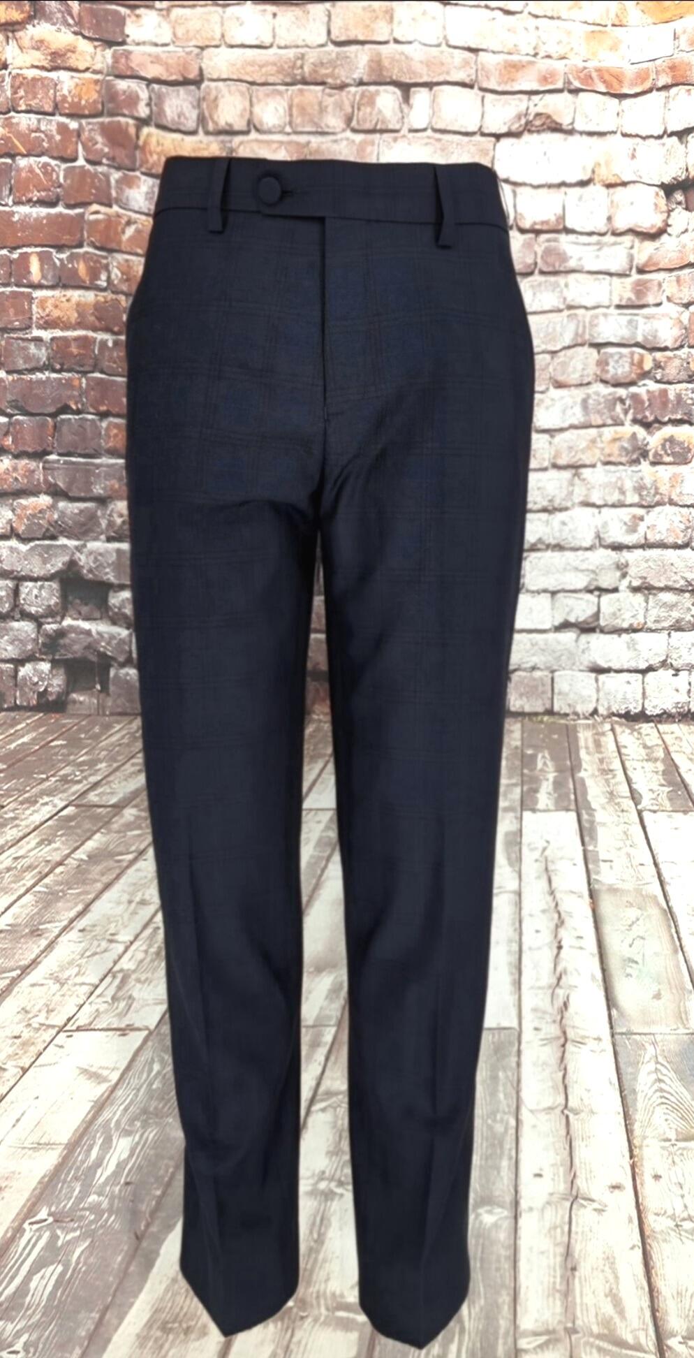 Ernest – Tailored Navy & Black Pow Check Suit