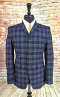 Kirk - Wool Blend Checked Blue Suit
