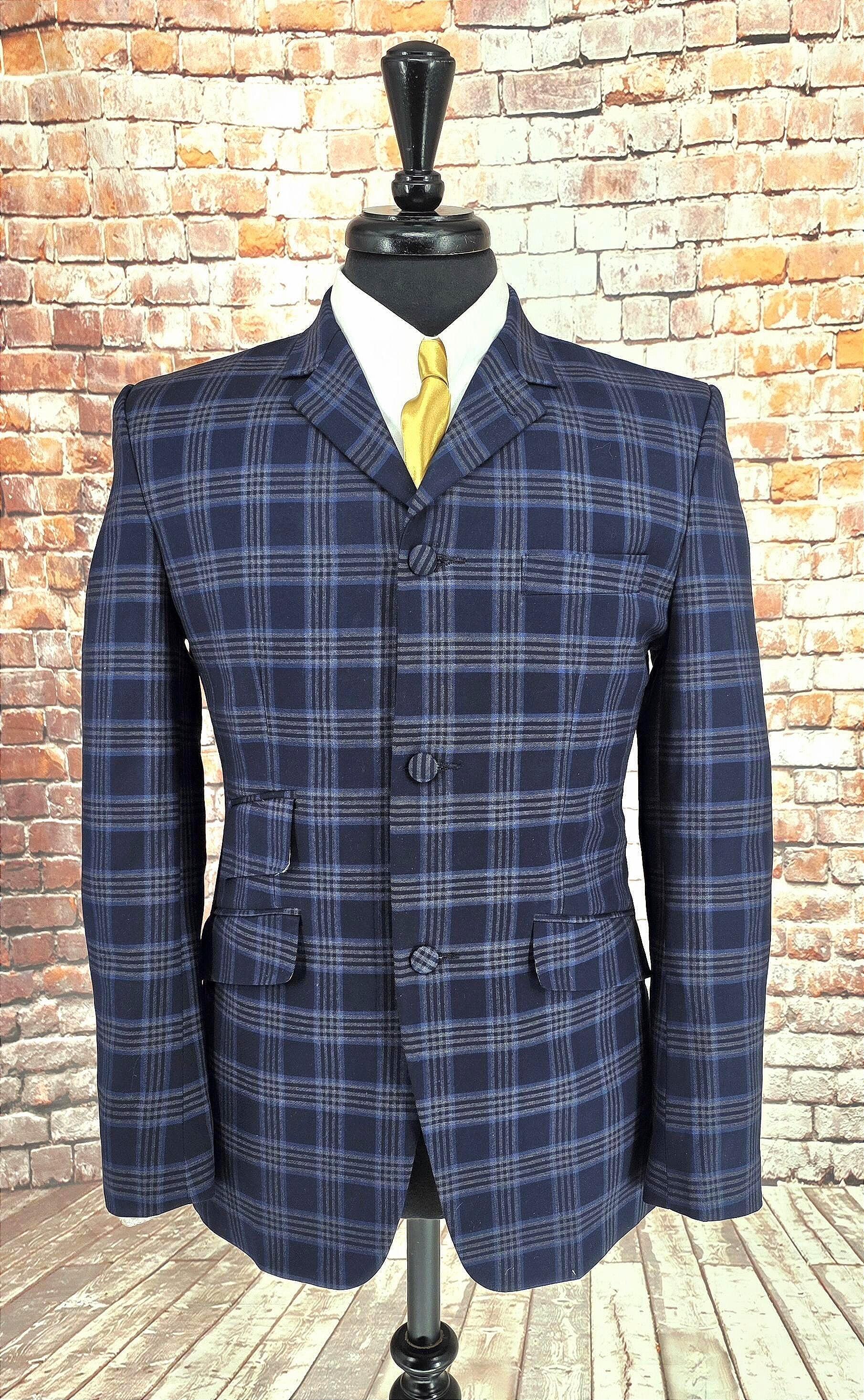 Kirk - Wool Blend Checked Blue Suit