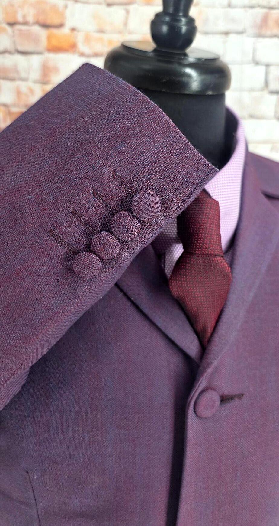 Bennett – Claret & Purple Two Tone Mohair Suit