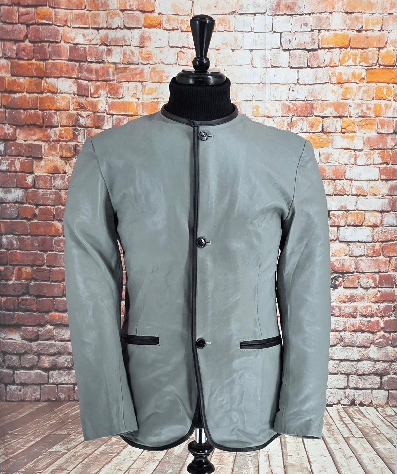 Douglas - Beatles Inspired Grey Leather Jacket