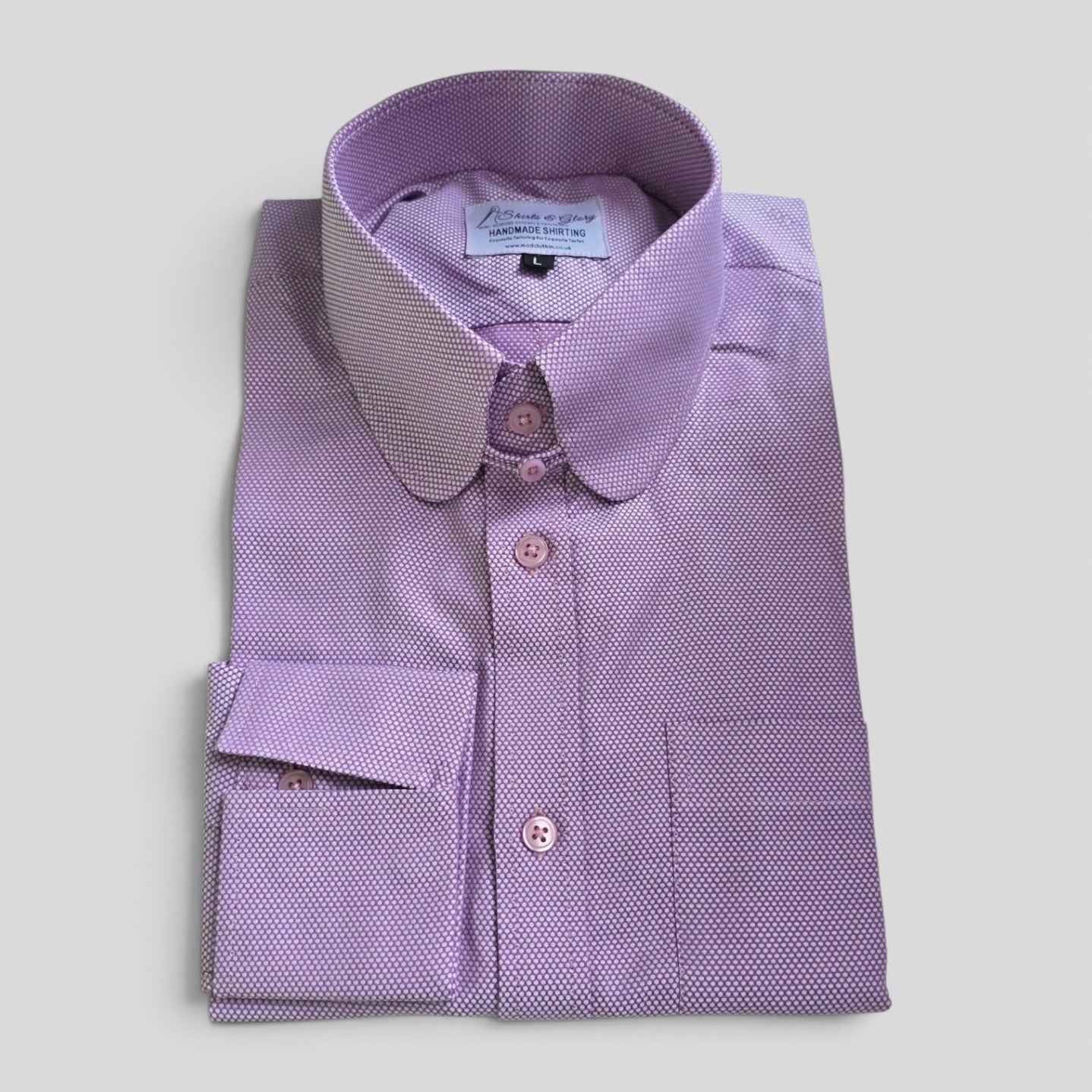 Nelson - Lilac Large Penny Tab Collar Shirt