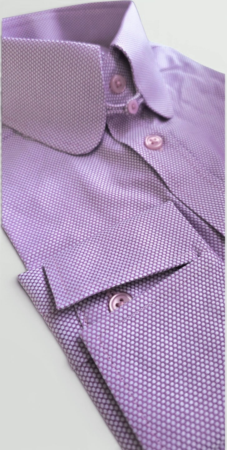 Nelson - Lilac Large Penny Tab Collar Shirt