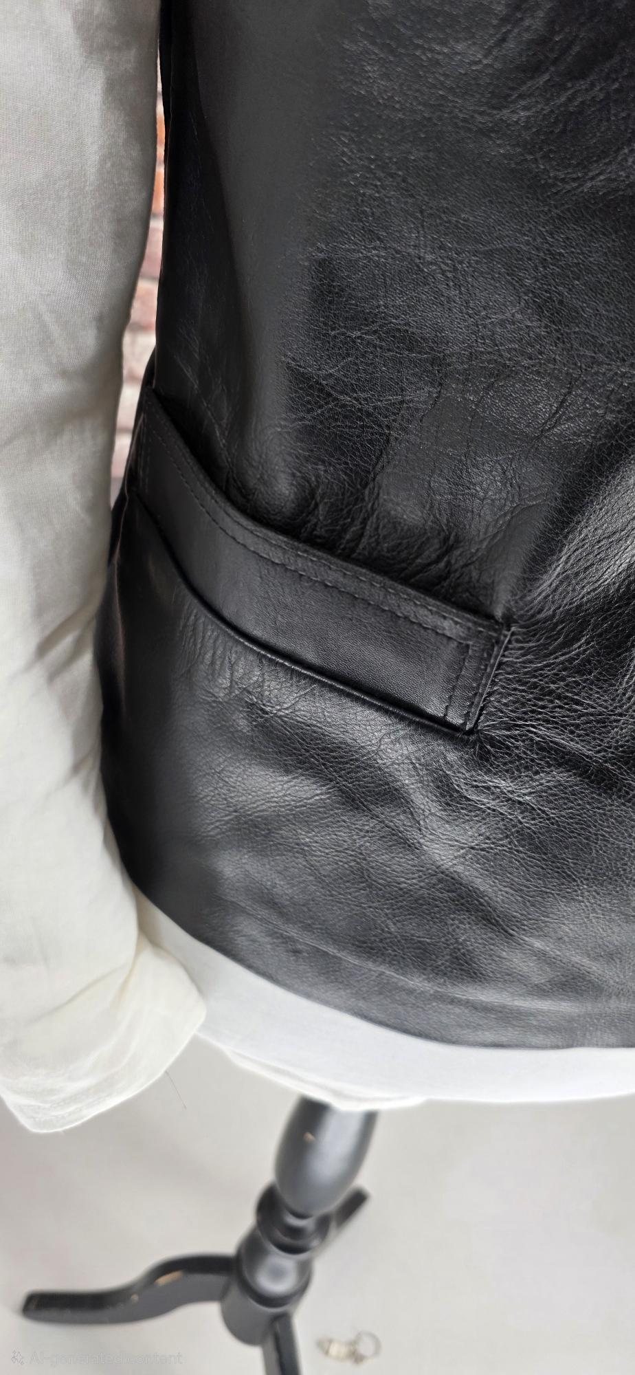 Toby Leather Waistcoat - back stretch cloth detail