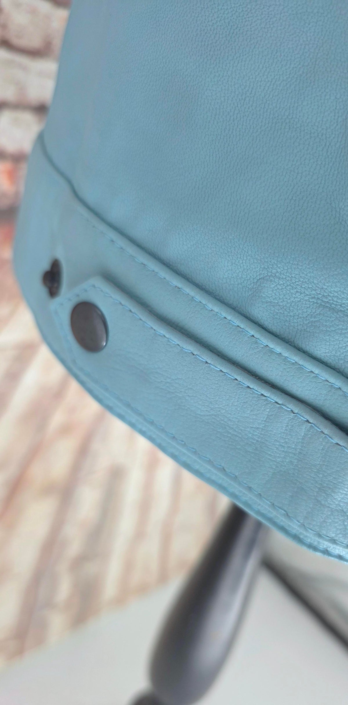 Ivan - Sky Blue Leather Jacket