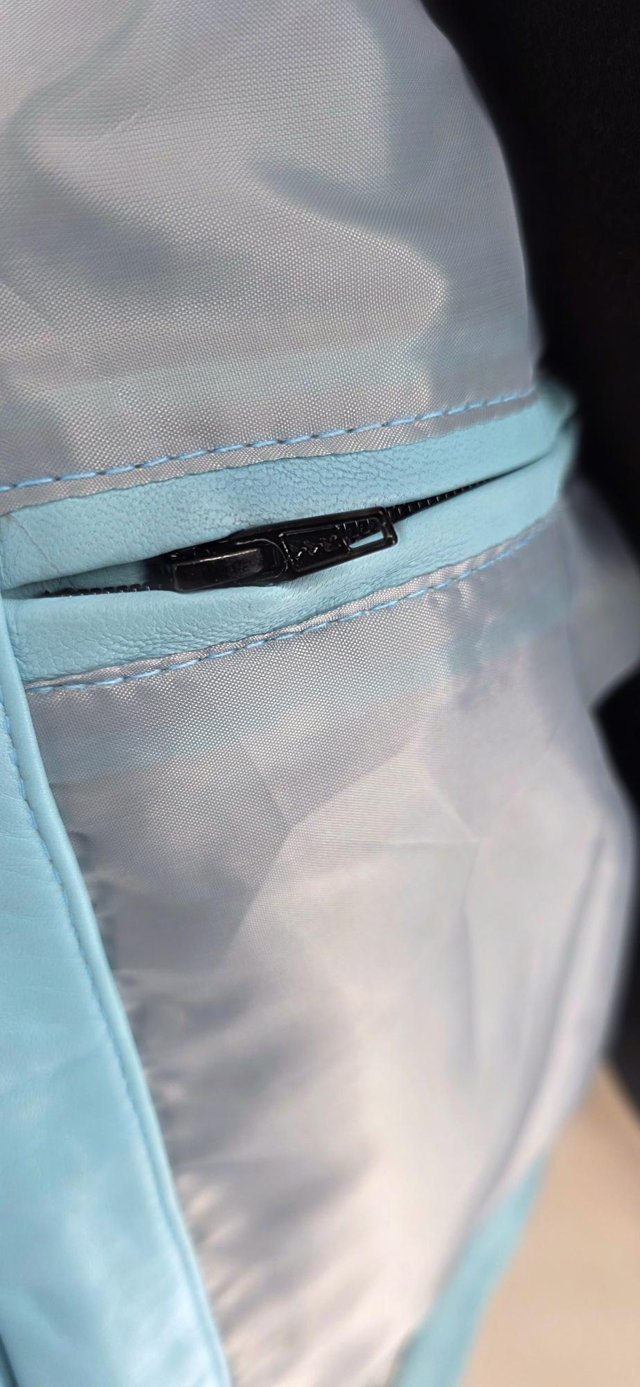 Ivan - Sky Blue Leather Jacket
