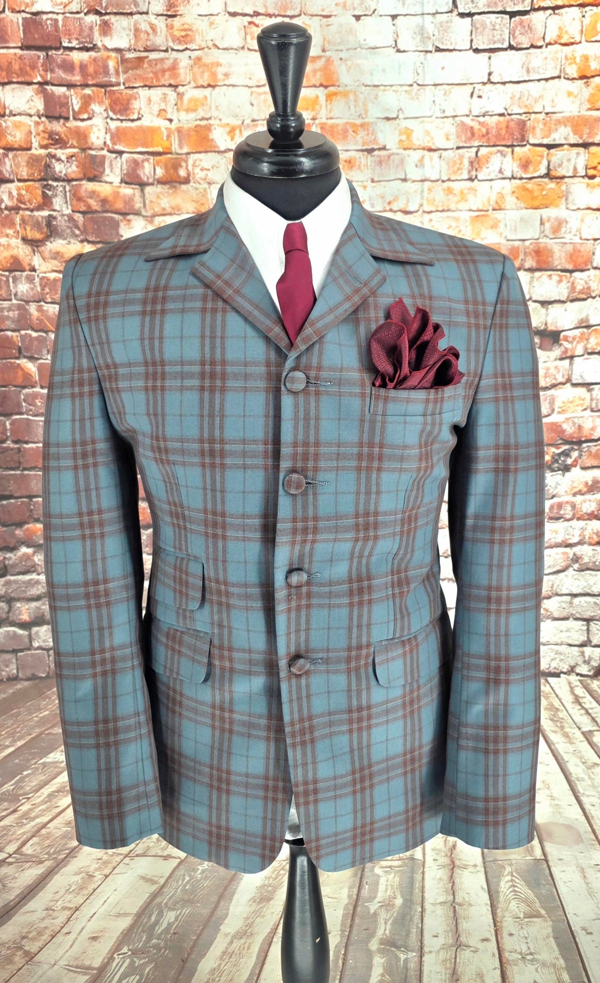Holborn - Teal & Brown Check Suit