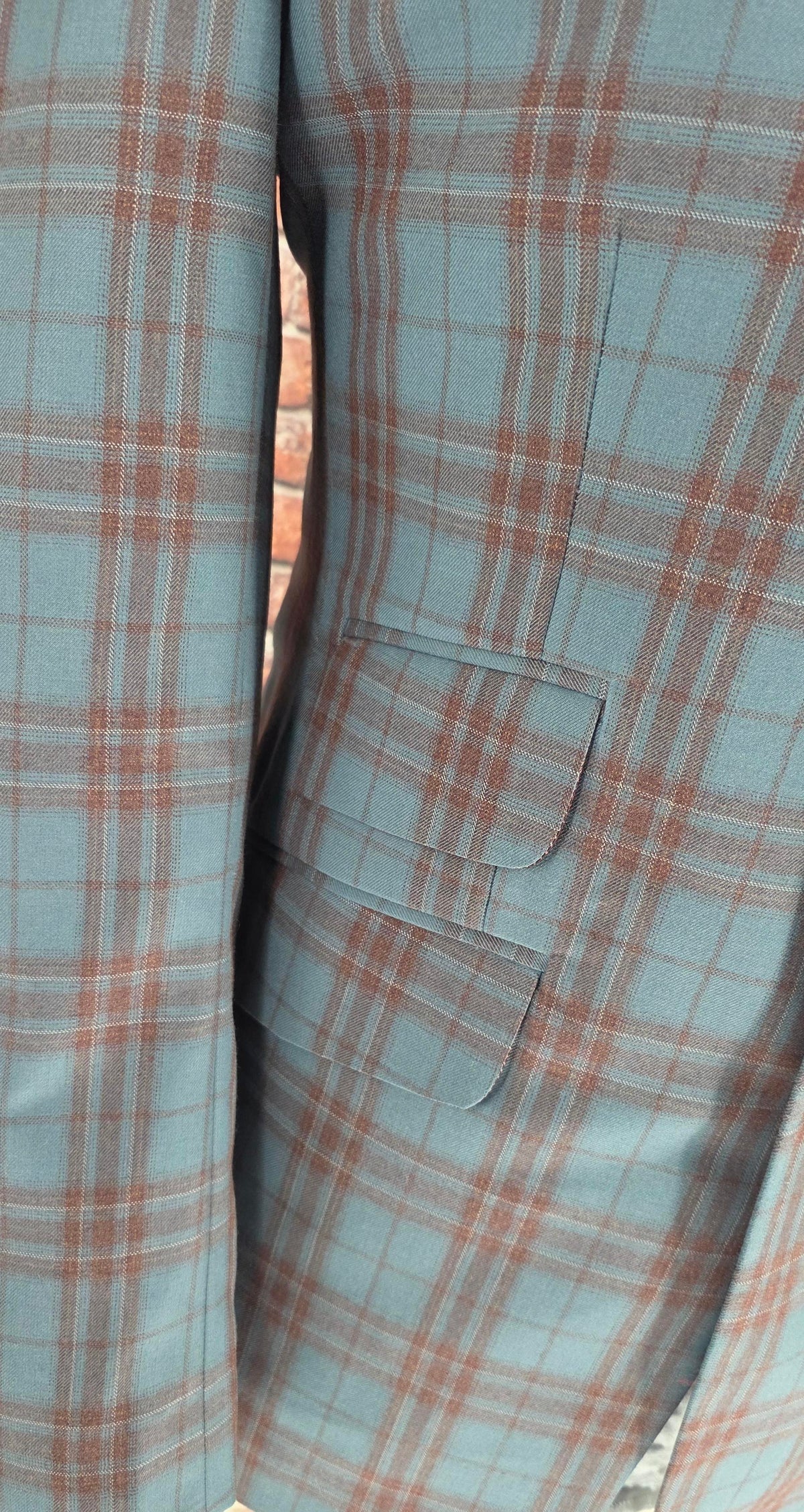 Holborn - Teal & Brown Check Suit