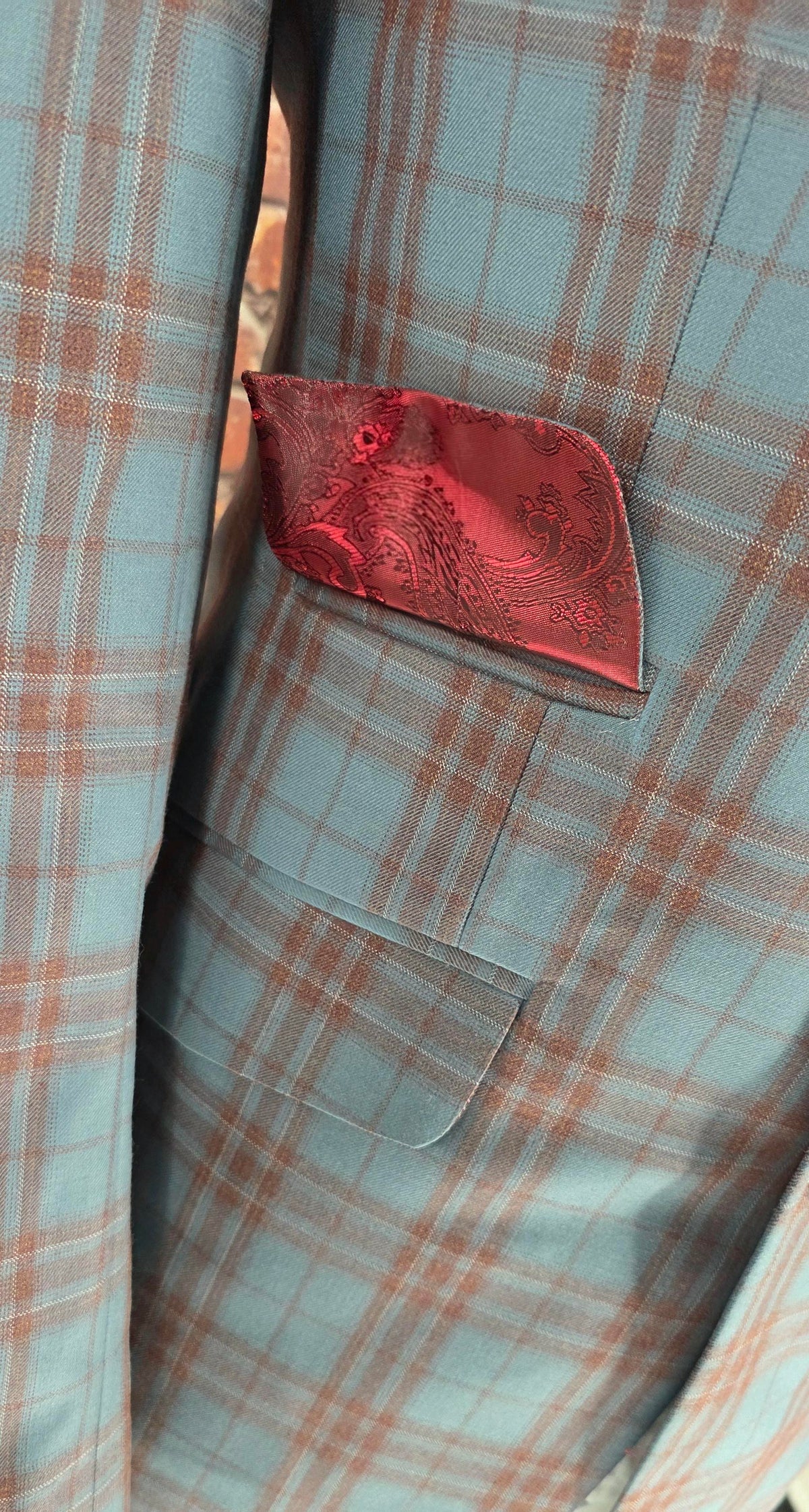 Holborn - Teal & Brown Check Suit