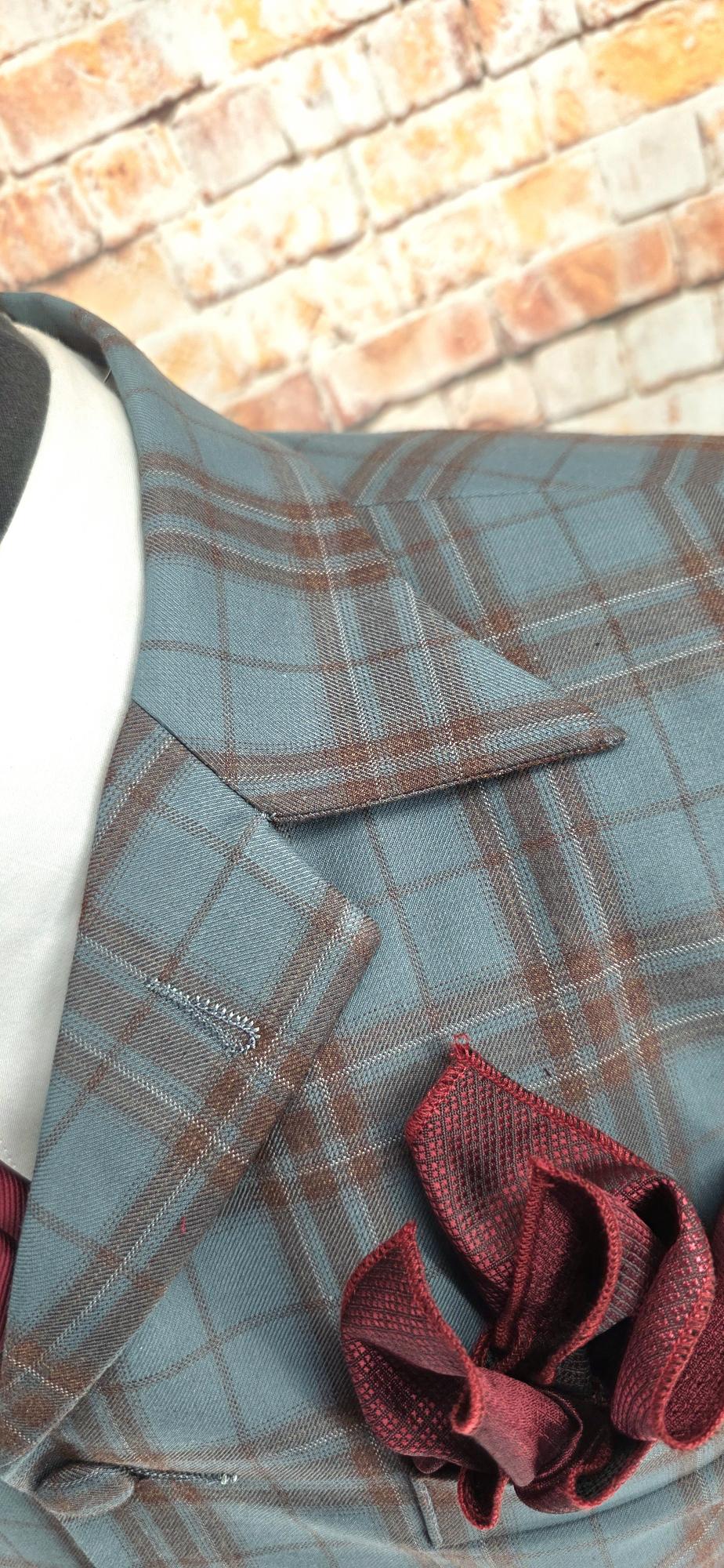 Holborn - Teal & Brown Check Suit