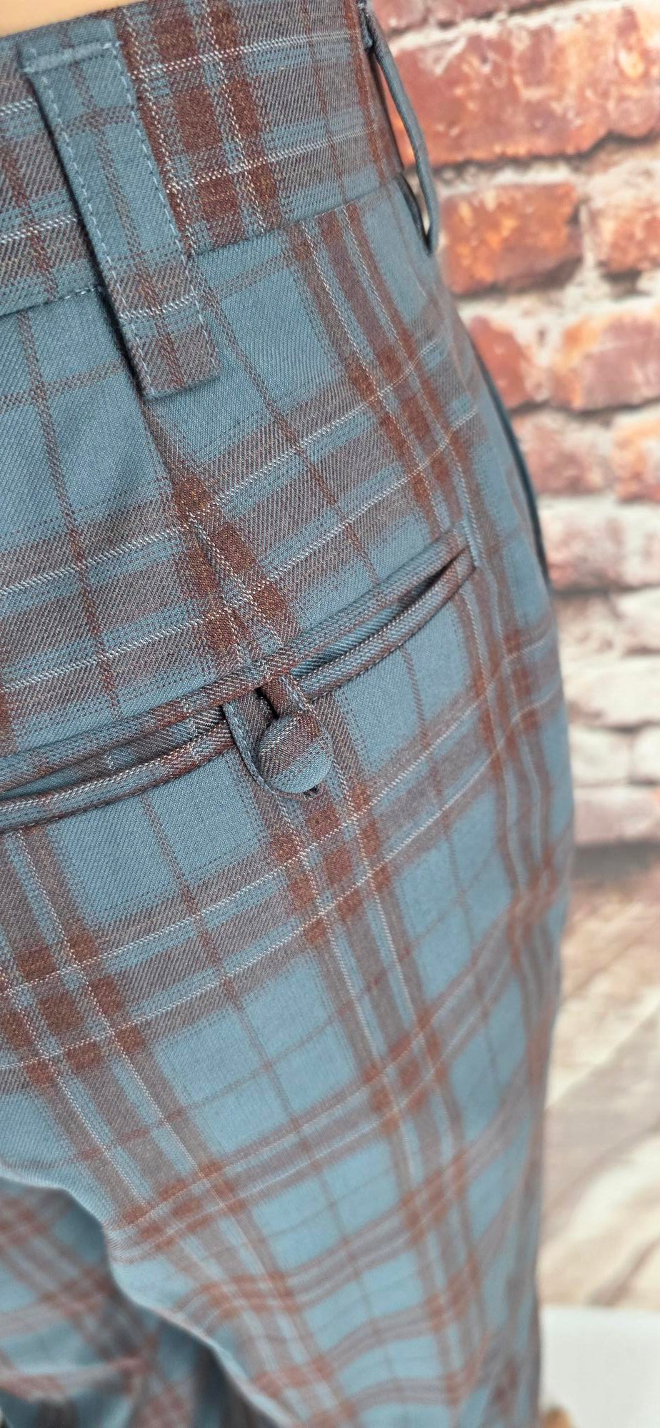 Holborn - Teal & Brown Check Suit