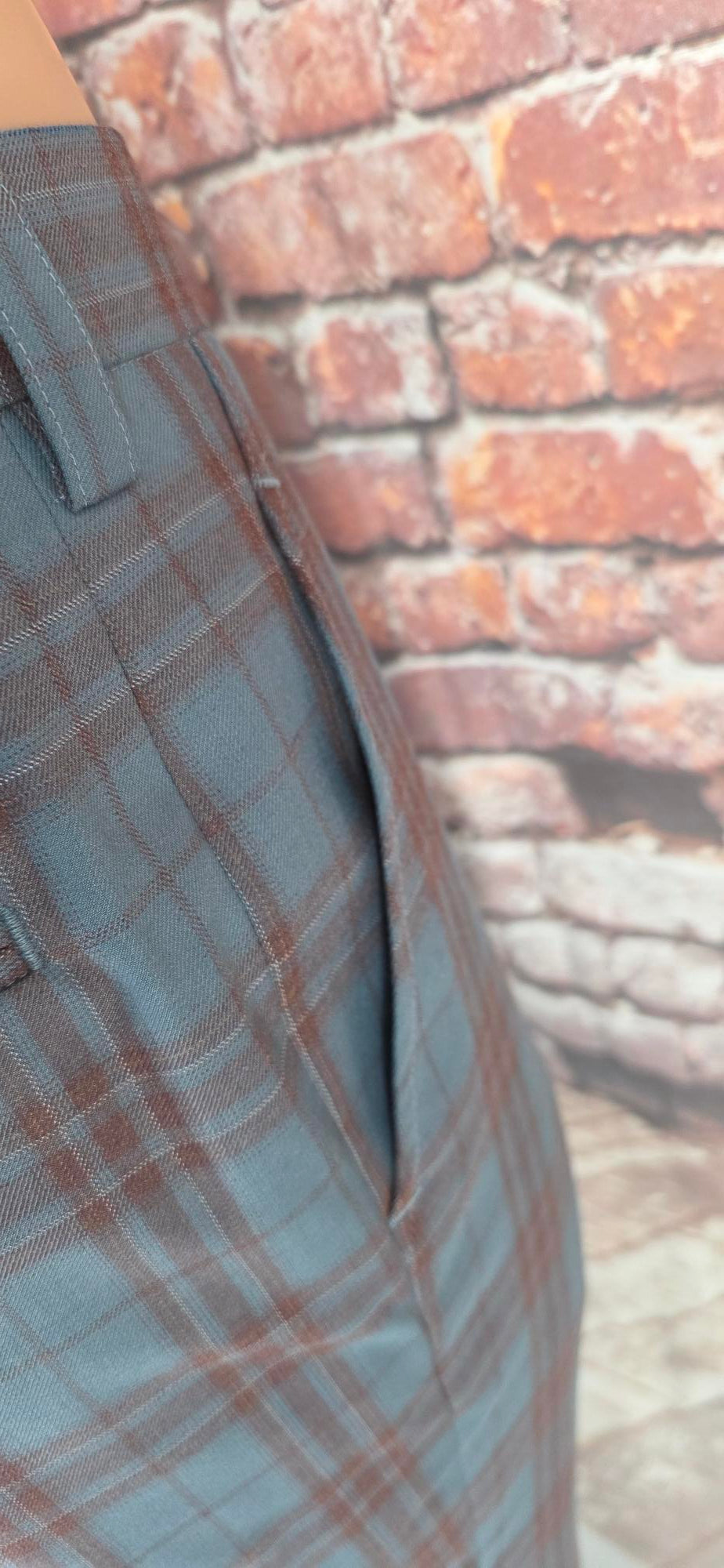 Holborn - Teal & Brown Check Suit