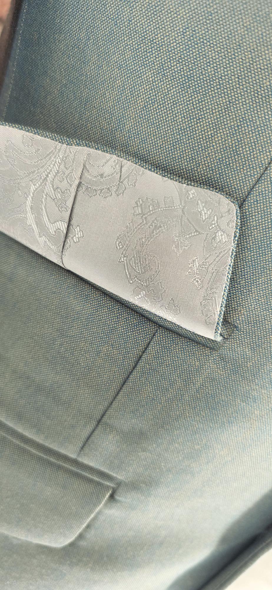 Gold blue green mohair suit trouser pockets