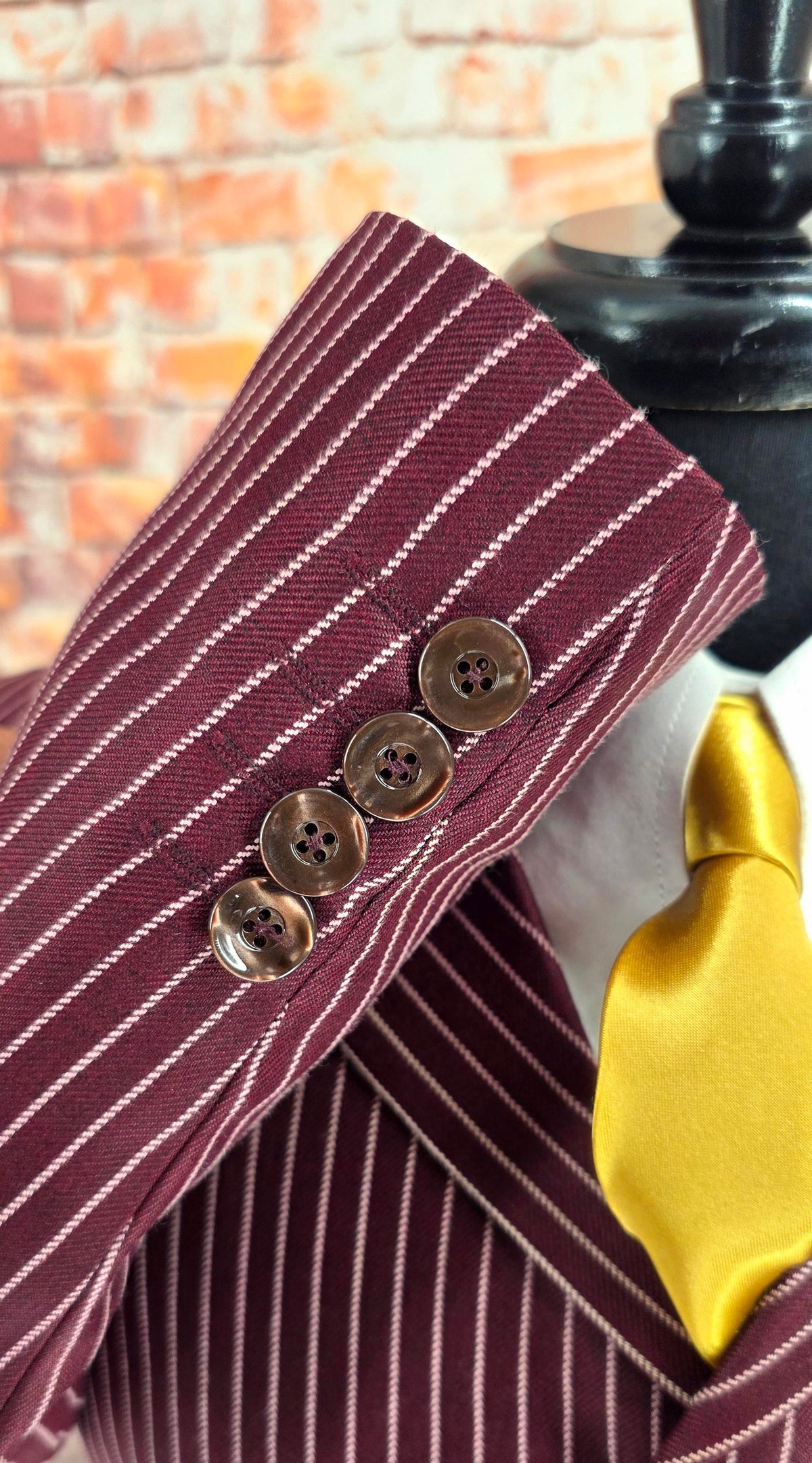 Close-up of the notched lapel and chest pocket