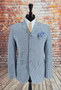 Warwick seersucker jacket lapel detail