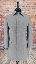 Charring men's Mod Prince of Wales check cotton overcoat