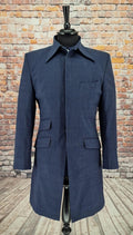 Grant men's Mod navy Prince of Wales check overcoat
