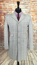 Larkin men's Mod overcoat in grey lavender check