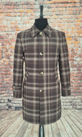 Miller men's Mod brown check overcoat