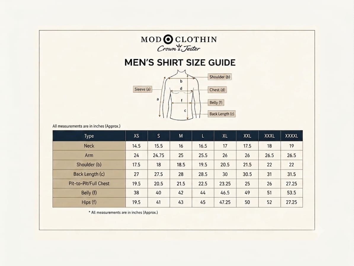 Men's Shirt Size Guide