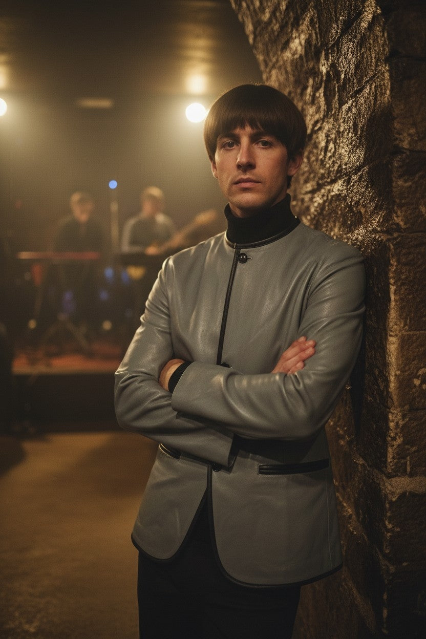 Douglas - Beatles Inspired Grey Leather Jacket