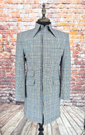 Winchester men's Mod Prince of Wales check overcoat