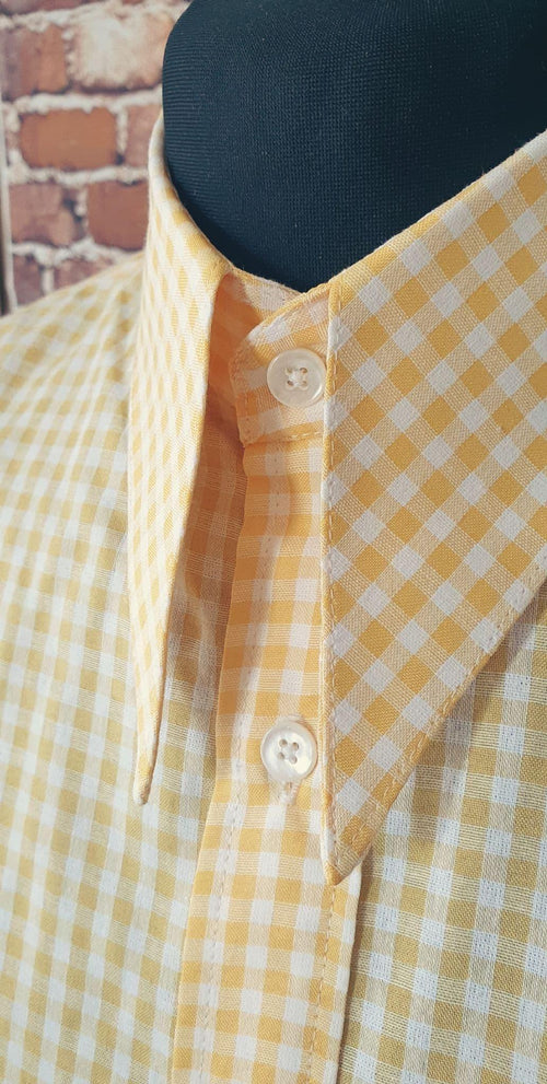 Abbot - Lemon Gingham Spear Point Collar Shirt