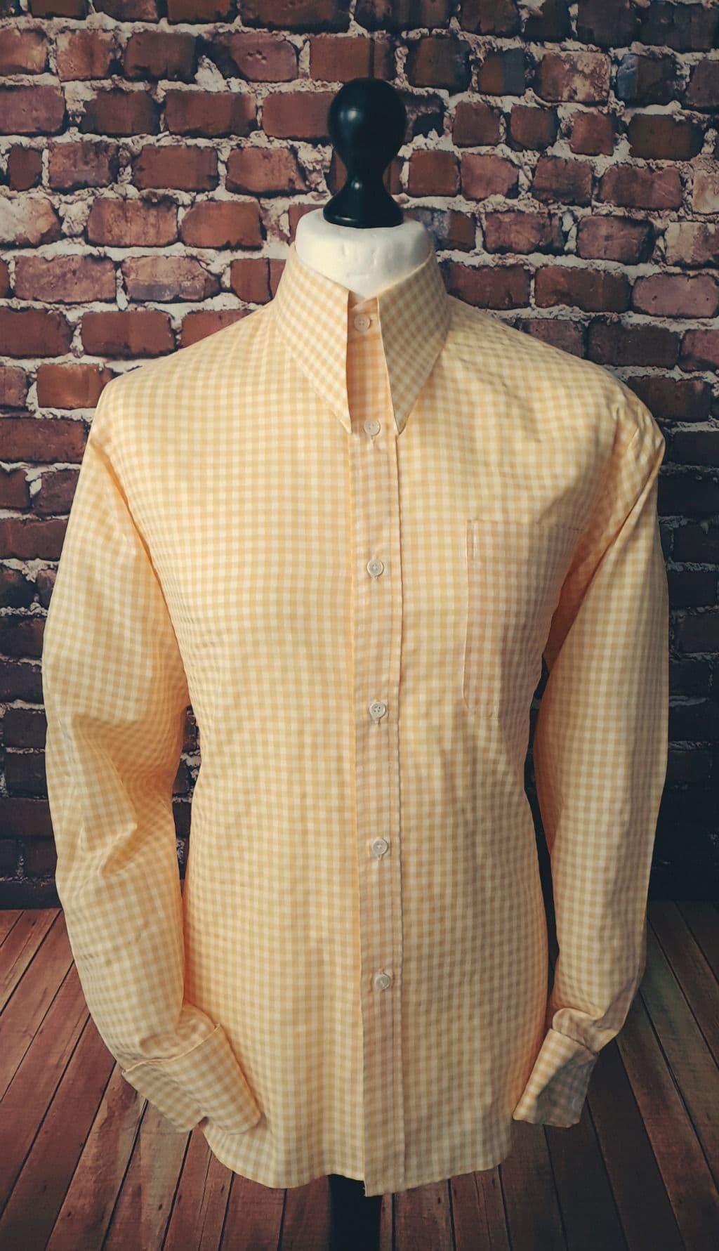Abbot - Lemon Gingham Spear Point Collar Shirt