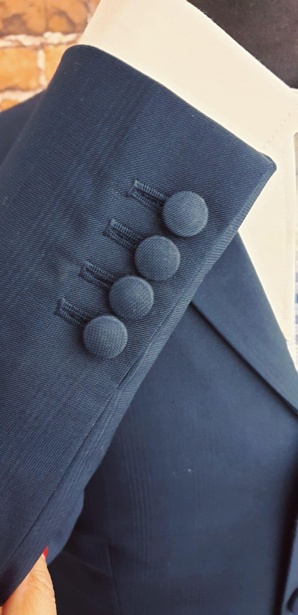 Alex - Navy Pow Fabric Three Button Jacket