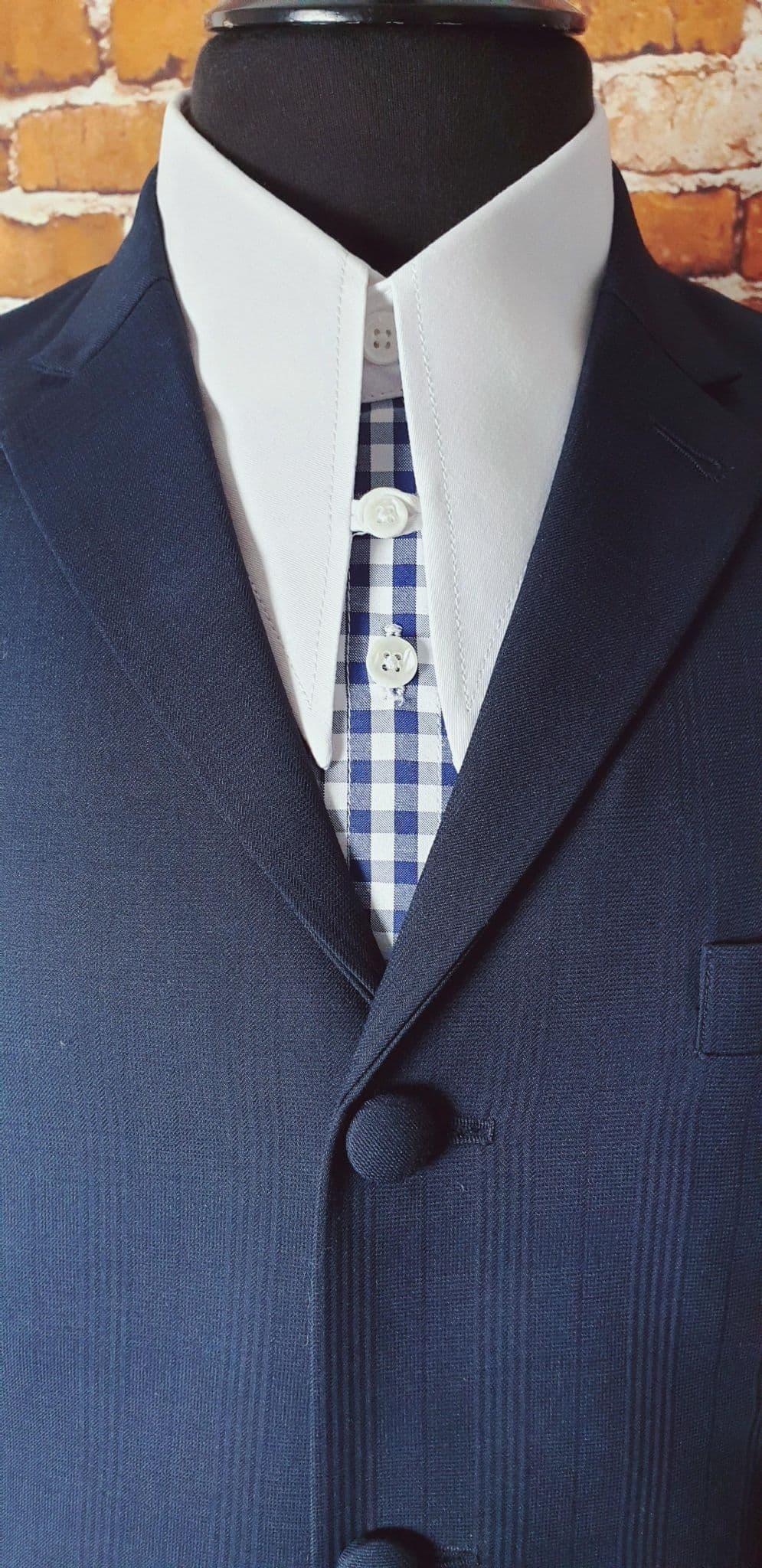 "Alex" Navy Pow Fabric Three Button Suit