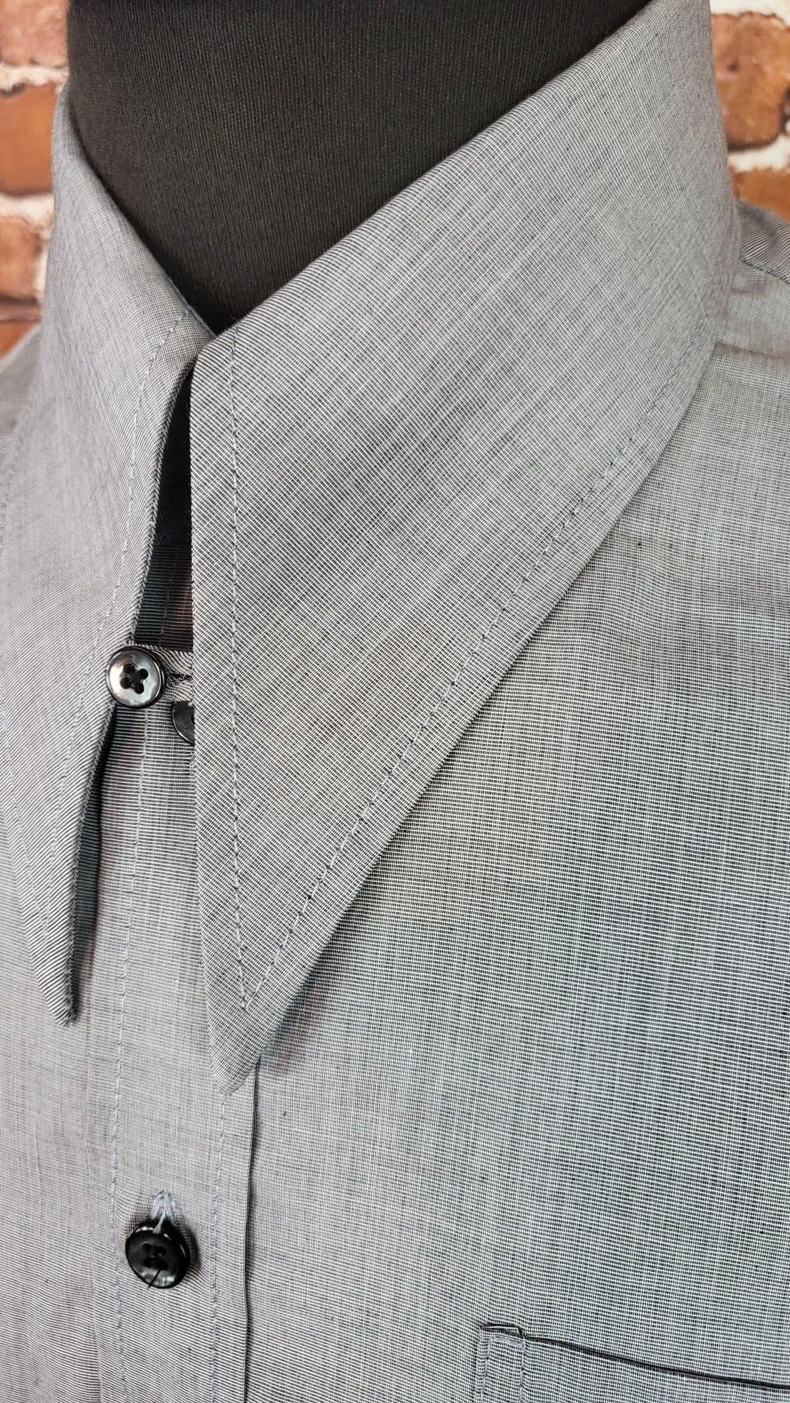 "Alfred" Grey Spearpoint Collar Shirt Long Sleeve
