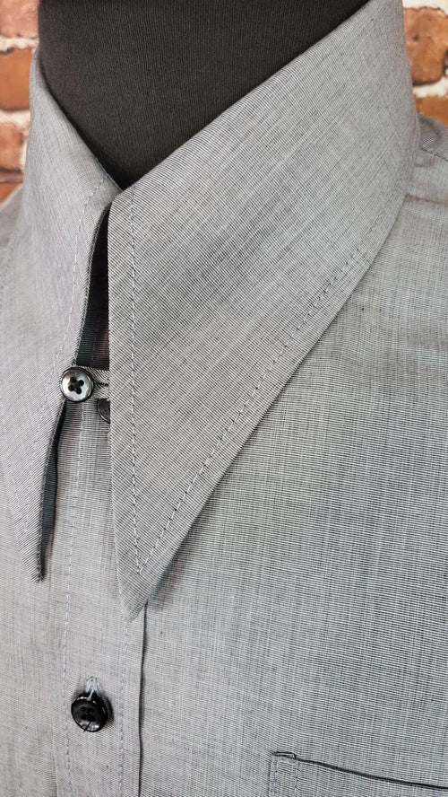 "Alfred" Grey Spearpoint Collar Shirt Long Sleeve