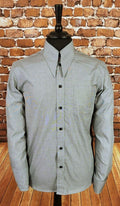"Alfred" Grey Spearpoint Collar Shirt Long Sleeve