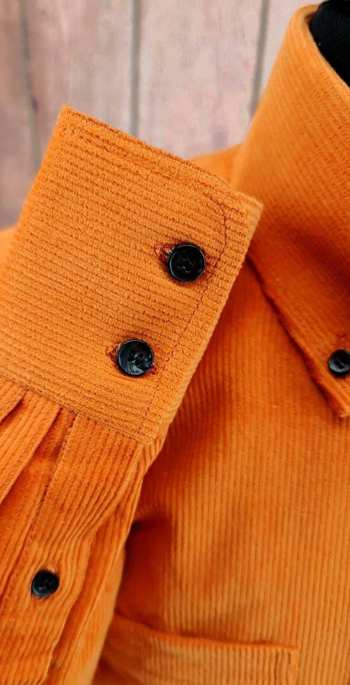 Archie -  Burnt Orange Corduroy Button Down Shirt