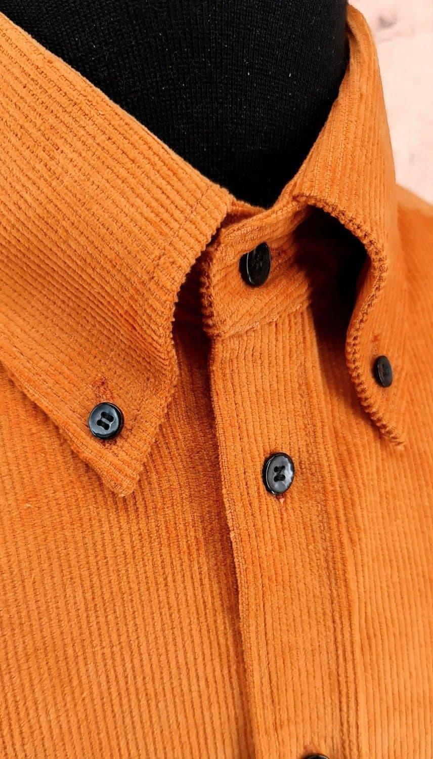Archie -  Burnt Orange Corduroy Button Down Shirt