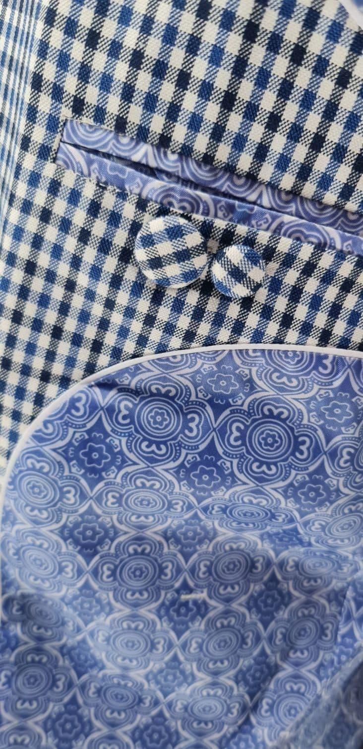 Ashworth - Blue & Navy Gingham Jacket