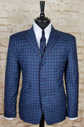 Aspel - Small Blue Wine Green Checked  Jacket