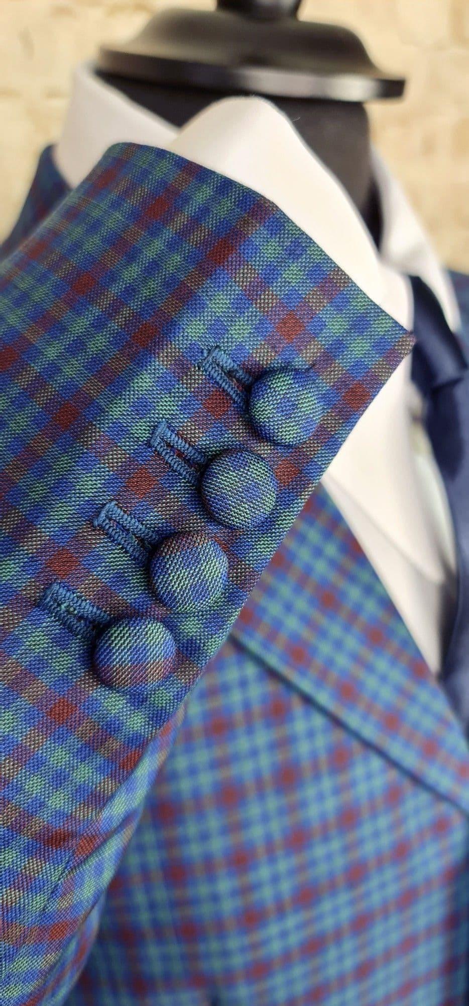 Aspel - Small Blue Wine Green Checked Suit