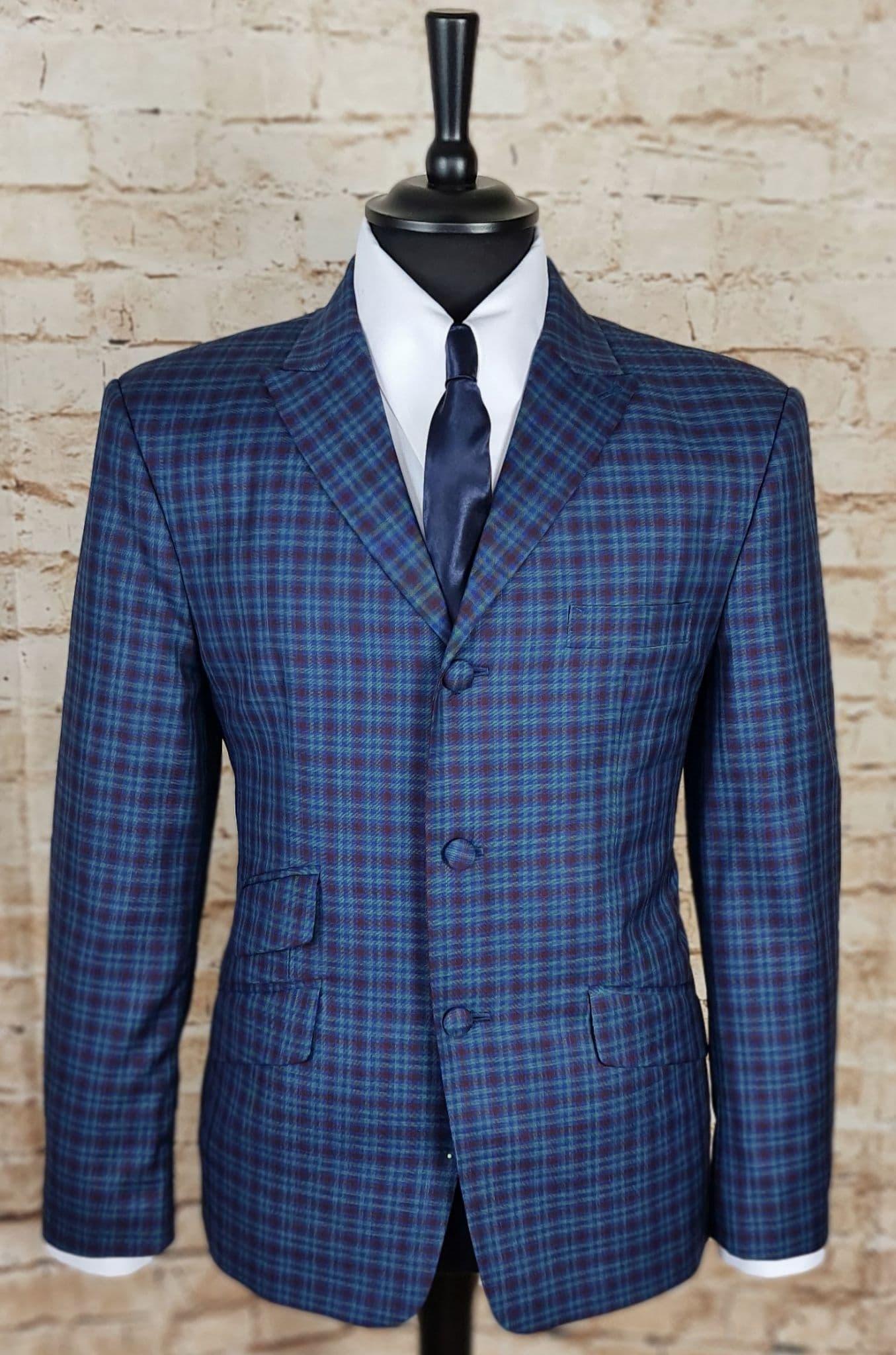 Aspel - Small Blue Wine Green Checked Suit