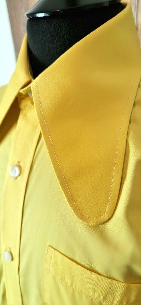 Aston - Yellow 70s Inspired Beagle Collar Shirt