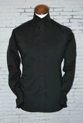 Ben-Jet Black Long Sleeve Button Down Collar Shirt