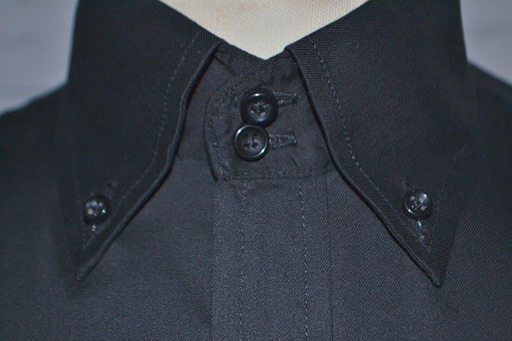 Ben-Jet Black Long Sleeve Button Down Collar Shirt