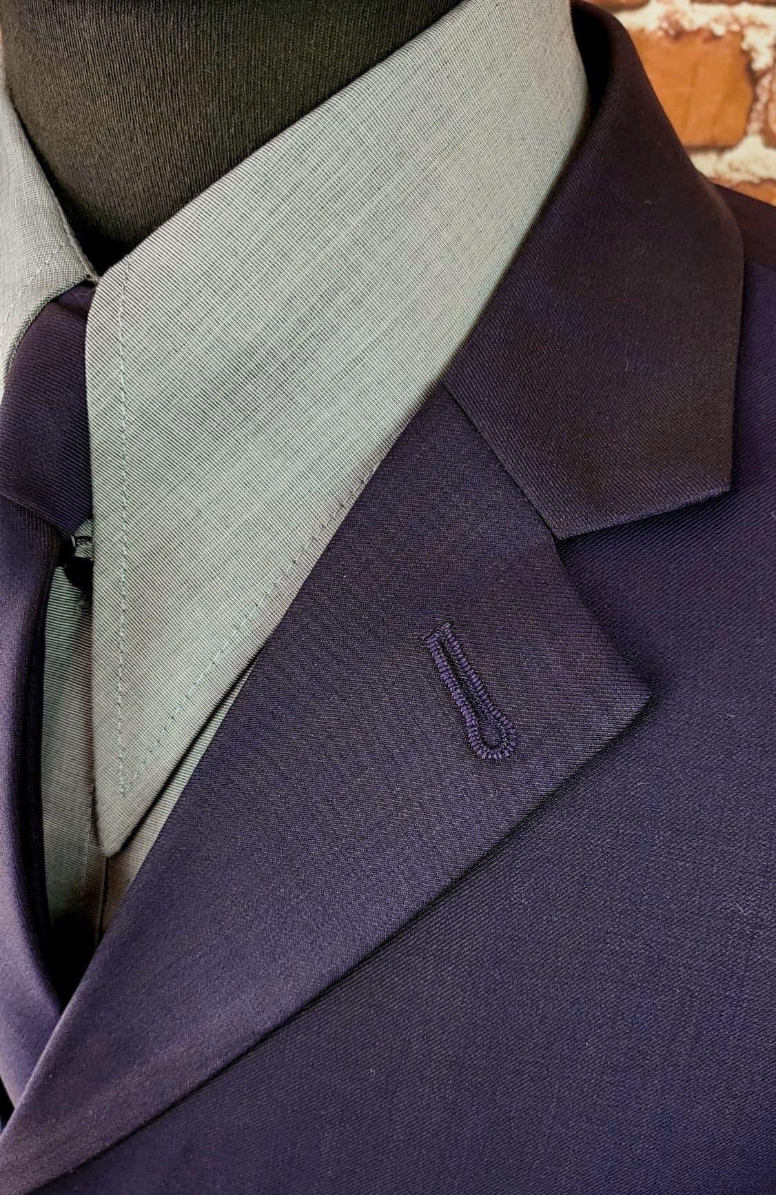 "Billington" Deep Purple & Black Wool Two Tone Suit