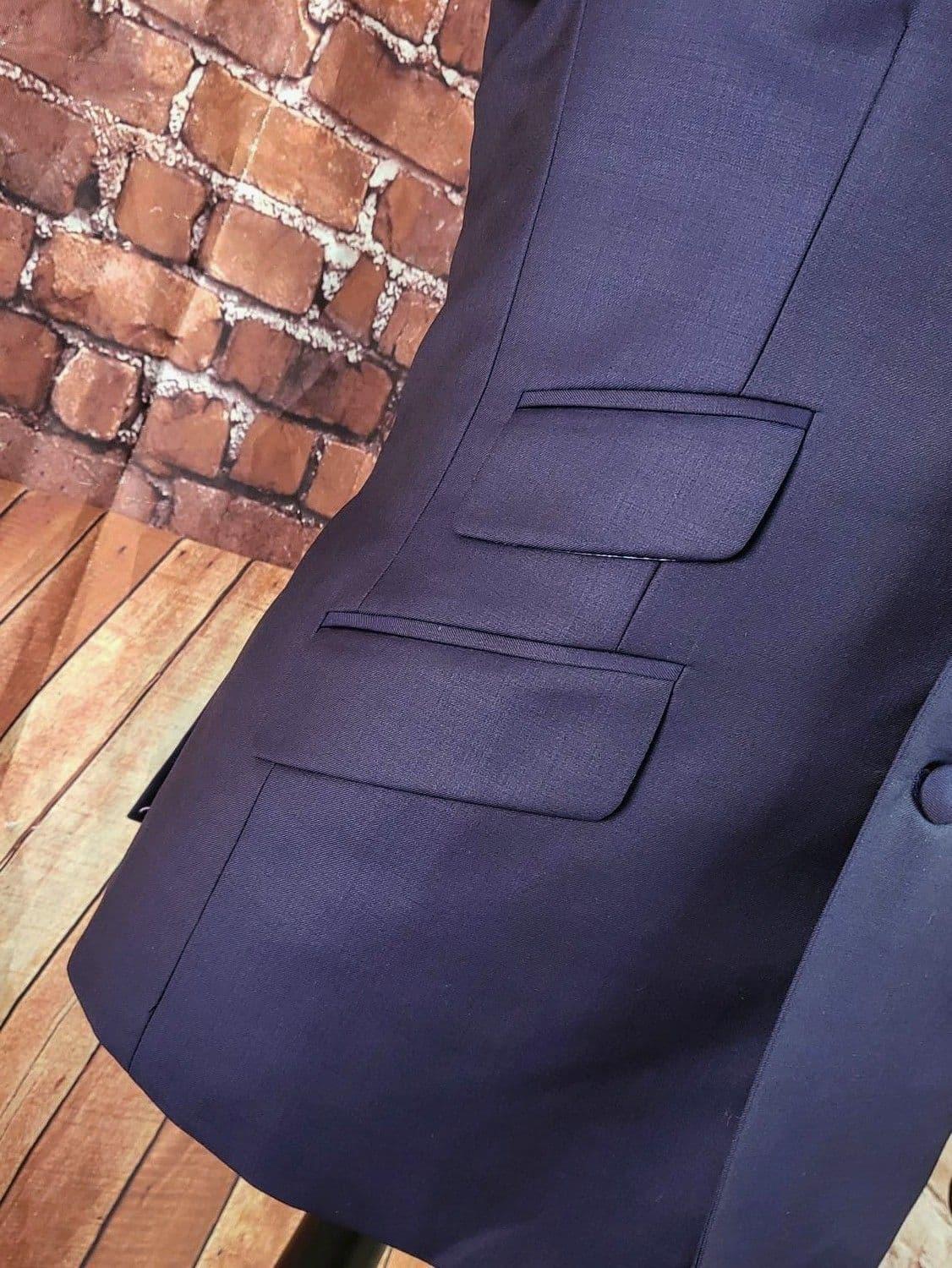 "Billington" Deep Purple & Black Wool Two Tone Suit