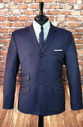 "Billington" Deep Purple & Black Wool Two Tone Suit
