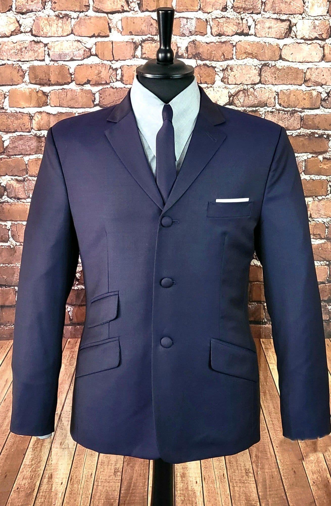 "Billington" Deep Purple & Black Wool Two Tone Suit