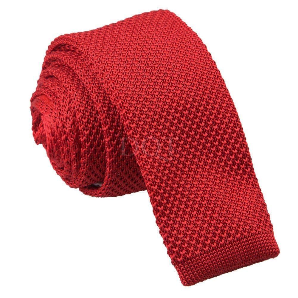 Bloody Red Skinny Knitted Tie