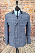 "Betts" Blue & White Double Breasted Check Suit